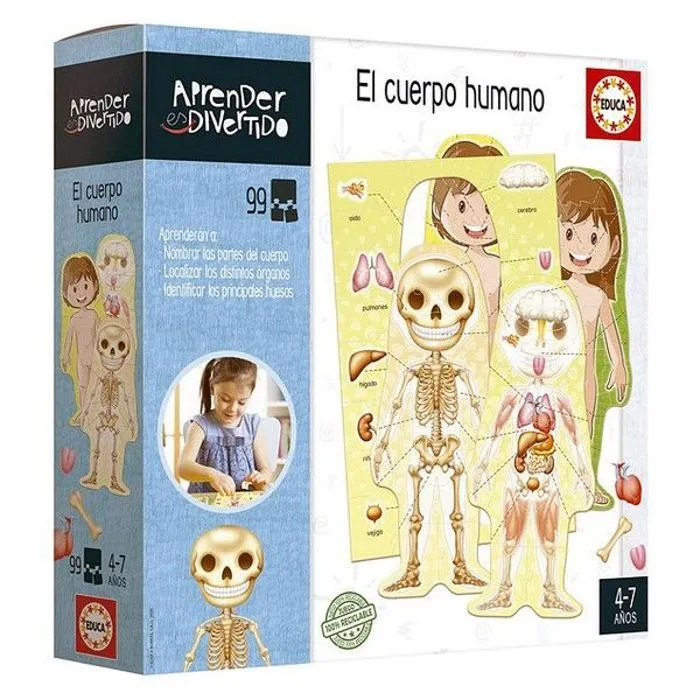 Educa - 18701 - Apprendre est Amusant pour Le Corps Humain. Jeu tif pour Enfants. A partir de 4 Ans. , Assorti, unico-0