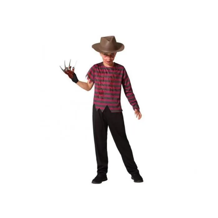Déguisement Freddy Krueger pour enfant de 3 à 4 ans - T-shirt à rayures et pantalon noir en polyester-0