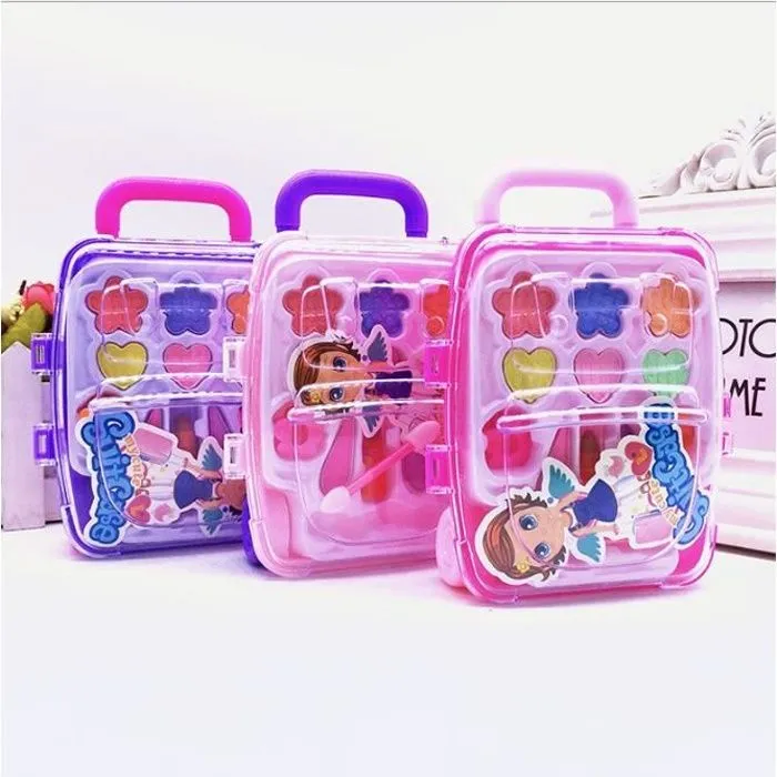 Maquillage enfant princesse ensemble Ombre à paupières, rouge à lèvres cosmétique pour enfants,Jouet jeux maquillage enfants-0