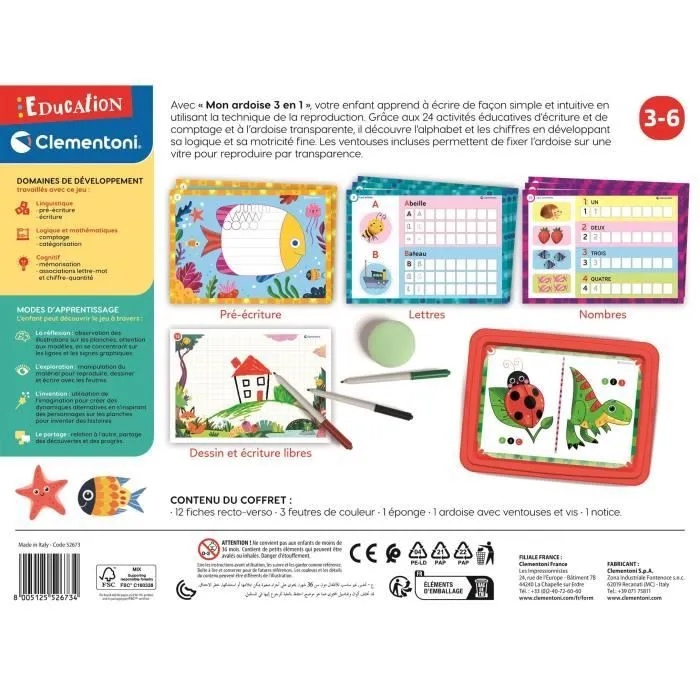 Jeu d'écriture pour enfants - Clementoni - Mon atelier d'écriture - Alphabet et pré-écriture-6
