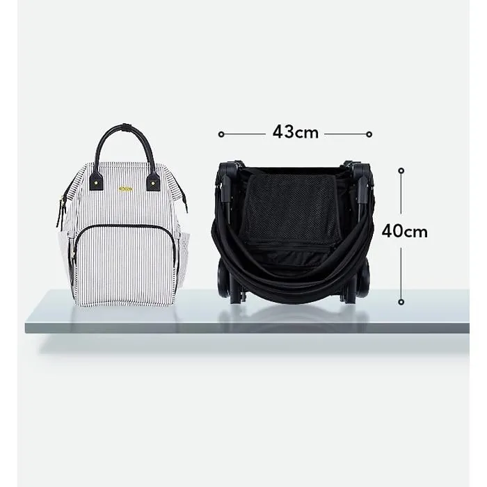 Poussette Canne BEBE2LUXE PIKO Ultra Compacte et légère Cabine Avion (noir)-4