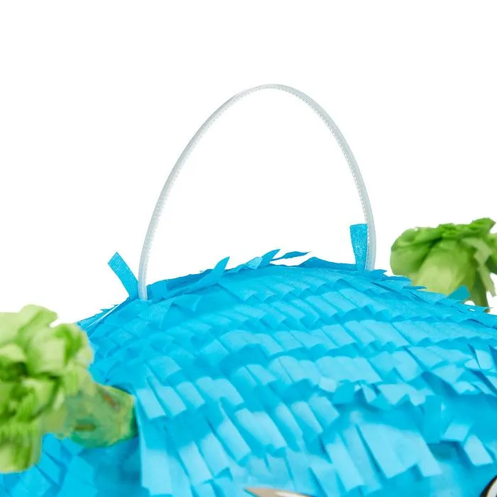 Relaxdays Piñata en forme de virus rigolo, à suspendre, remplissable, pour fille et garçon, anniversaire, bleu et vert-5
