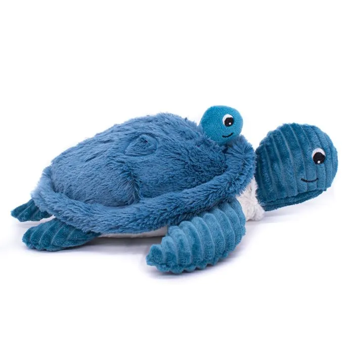 Peluche Ptipotos tortue maman/bébé bleue-2