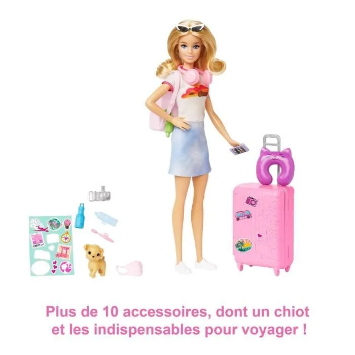 Barbie®-Barbie® en Voyage-Coffret avec chiot et accessoires HJY18-4