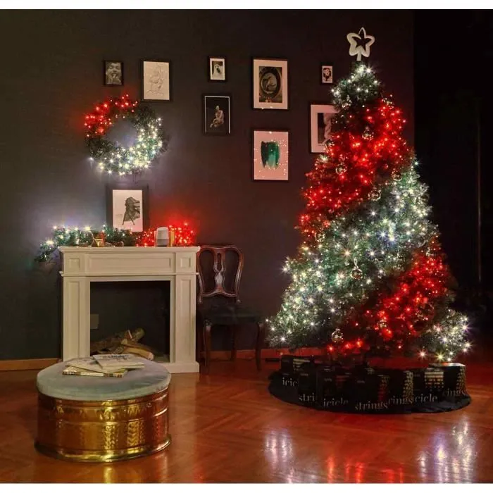 Twinkly - Guirlandes lumineuses intelligentes pour sapin de Noël 'Strings' 400 Led RGBW fil noir-1
