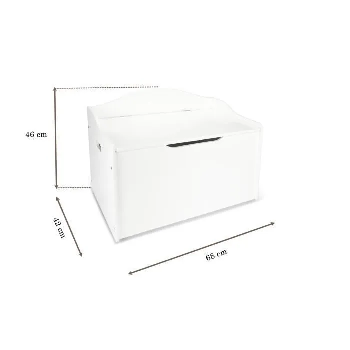 Coffre XL à jouets blanc en bois Lovely Licorne-2