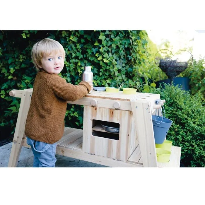 Cuisine plein air extérieure pour enfant en bois 104 x 59 x 54 cm-2