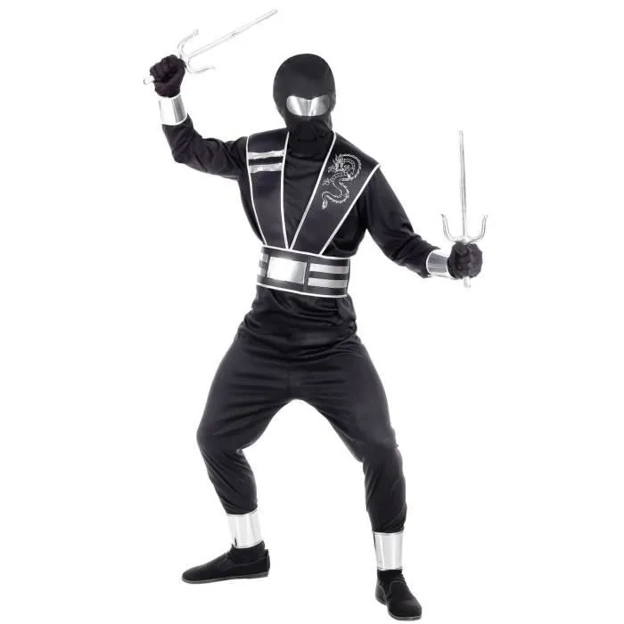 Déguisement Ninja Noir - Garçon 8/10 ans - 7 éléments-3