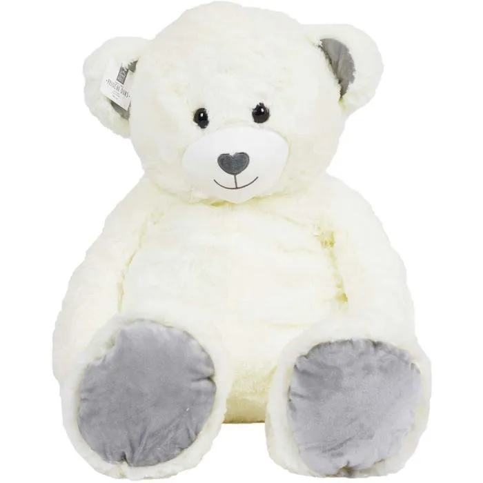 Peluche ours - JARDINDECO - 90 cm - Polyester - Blanc - Gamme Plush-2