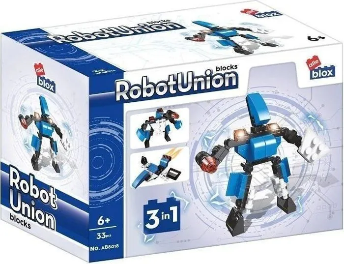 Jeu d'assemblage - jeu de construction - jeu de manipulation Alleblox Blocs de construction Robot 33 éléments-0