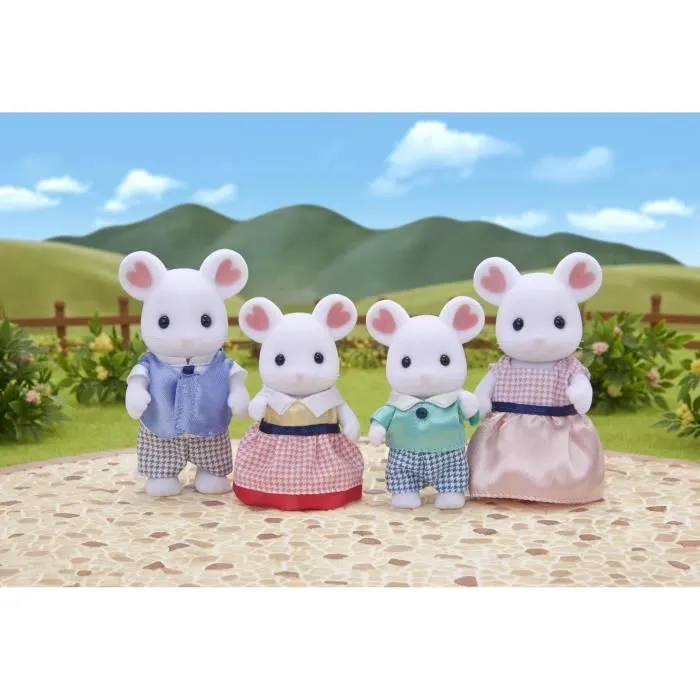 Figurine Famille Souris Marshmallow Sylvanian - SYLVANIAN FAMILIES - 5308 - Articulée et Habillée - Mixte-0