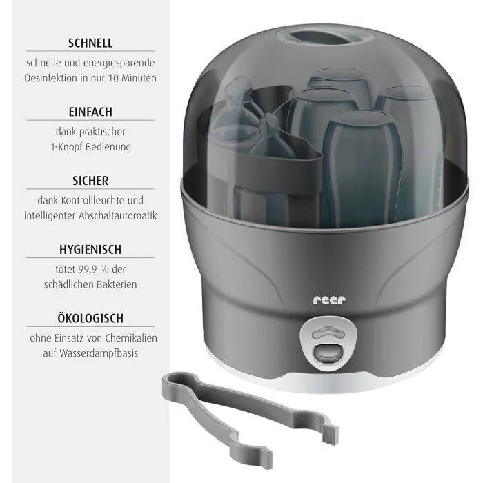 Sterilisateur biberon Reer - 36021 - VapoMat S Desinfectant en seulement 10 minutes jusqu'a 6 biberons-2