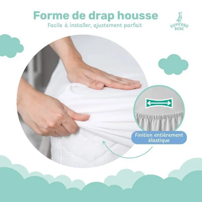 Protège matelas imperméable pour lit bébé - 70X140 | SUPERBE BEBE-5