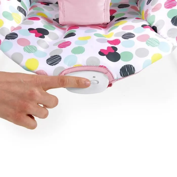 DISNEY BABY MINNIE Transat bébé Confettis, Arche avec jouets d'éveil amovibles, Vibrations apaisantes, Lavable en machine-5