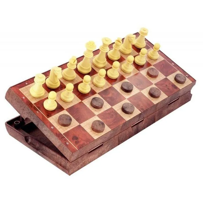 Jeu d'échecs et de dames magnétique - CAYRO - Plateau 24x24 - 2 sets de jeu - Pour enfant et voyage-3