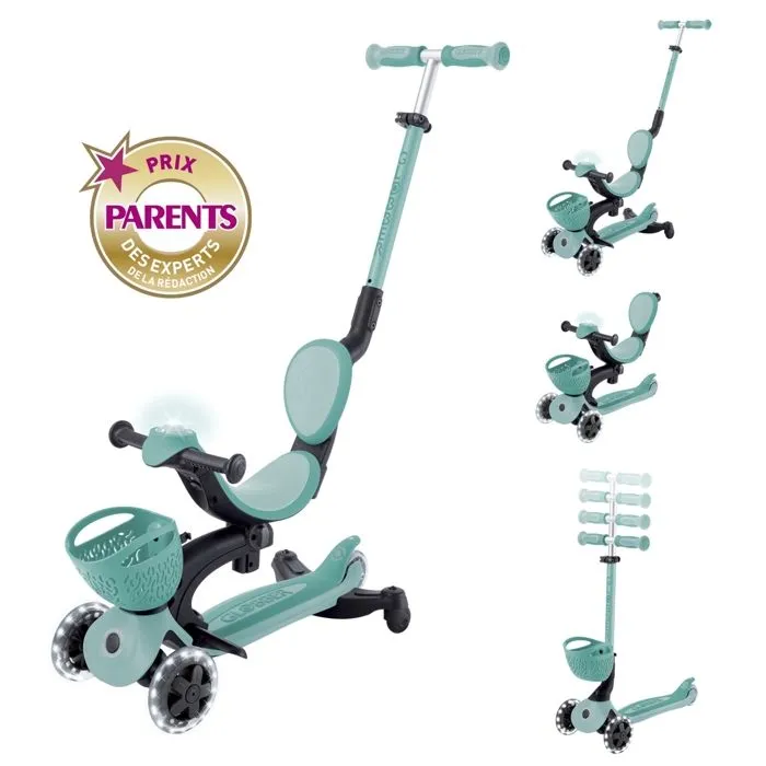 Globber - Trottinette évolutive GO-UP BABY 360 LIGHTS - Vert menthe-1