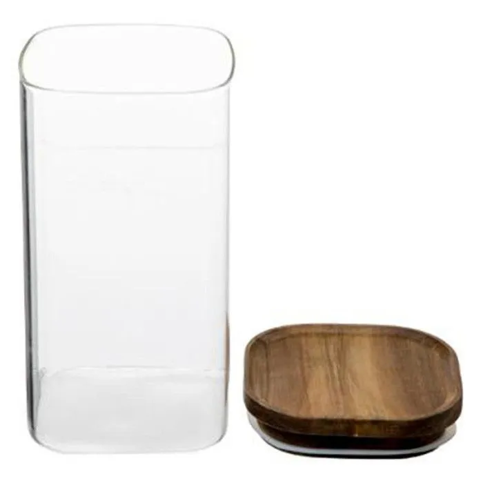 Bocal en Verre "Hermet" 1,3L Transparent & Marron-1
