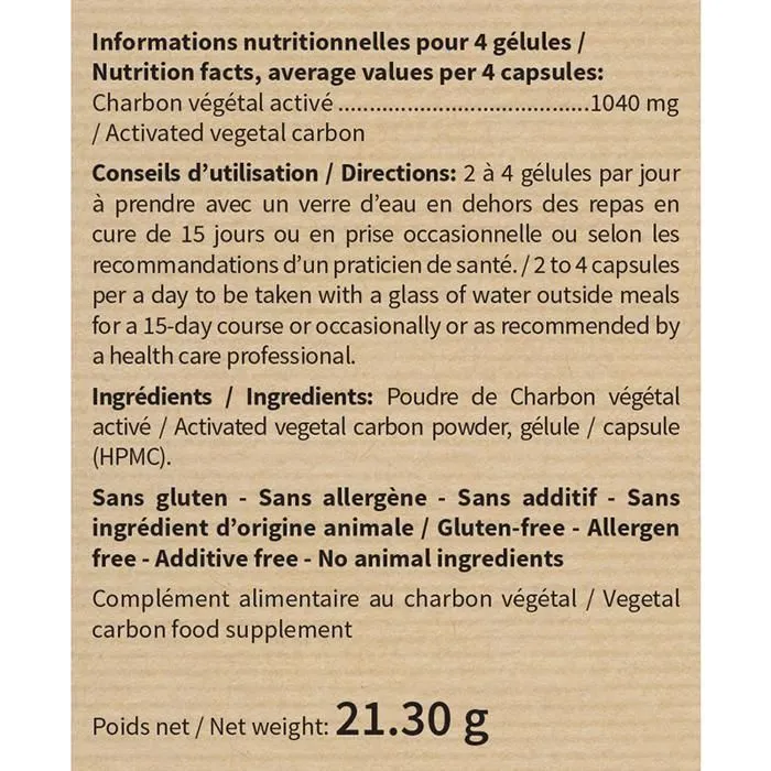 NutriExpert Charbon Végétal Activé 60 gélules végétales-2