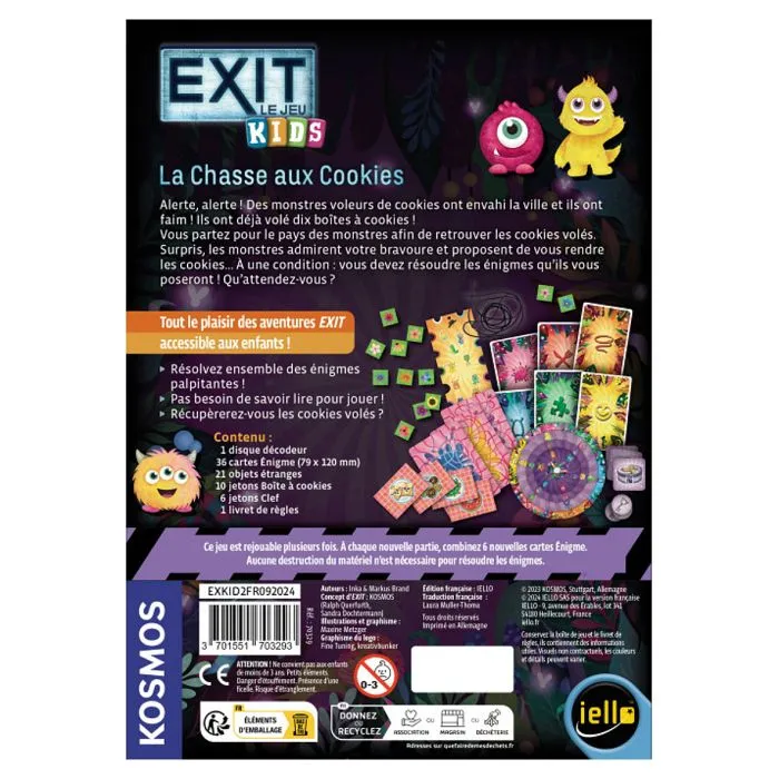 Jeu d escape game Iello Exit Kids 2 La Chasse aux Cookies-1