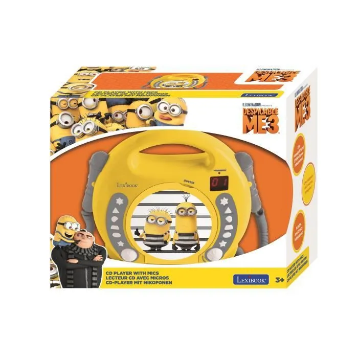 Lecteur CD portable avec 2 microphones Les Minions-2