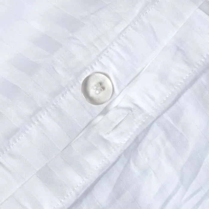 Housse de couette - Coton Égyptien - 330 fils - Blanc - 135 x 200 cm - Hypoallergénique-1