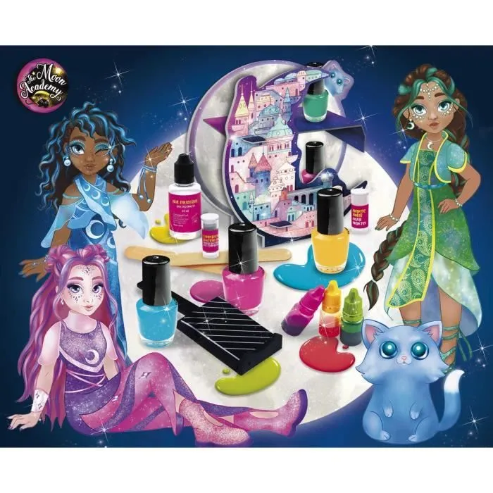 Kit manucure - LISCIANI - The Moon Academy - Moon Art des ongles - Vernis magiques - Effets phosphorescents et craquelés-1
