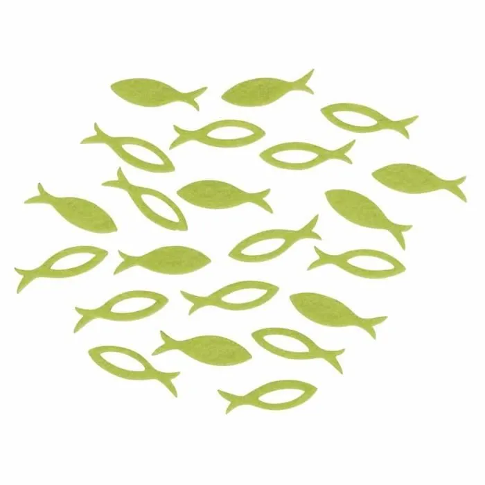 Motif en feutrine - Rayher - Poisson Vert - 3,5 cm - 36 pièces - Décoration intérieure-0