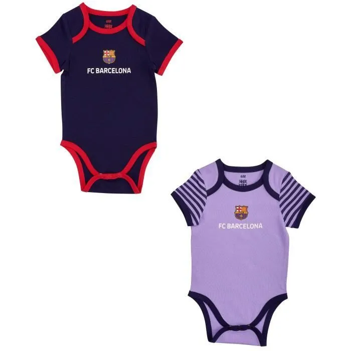 Set de bodies - FC Barcelone - Collection officielle - 2 pièces - Bébé garçon - Multicolore-0