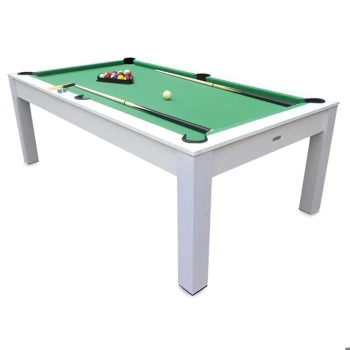 DEVESSPORT - Billard 3 en 1 - Blanc - 7ft  Table de billard et de ping-pong convertible 3 en 1 | salle à manger + accessoires-1
