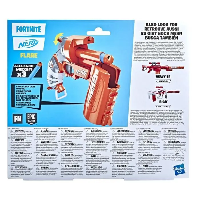 NERF - Fortnite - Blaster à fléchette Flare - 3 fléchettes Nerf Mega AccuStrike - Poignée d'amorçage-5