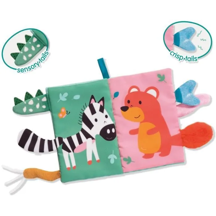 Livre en tissu sensoriel avec queues d’animaux-0