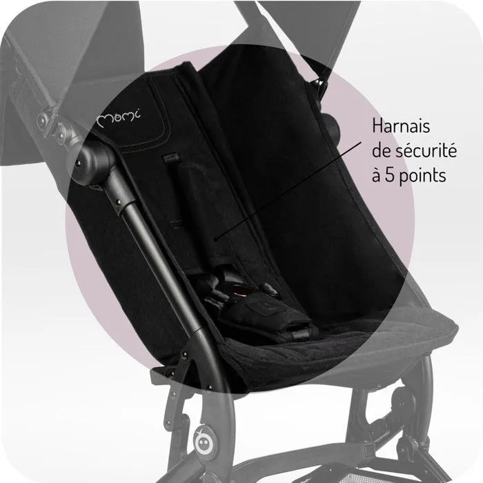 Poussette bébé à dos ultra compacte - MoMi GRACE - VOYAGE - Légère 6,2 kg - Jusqu'à 15 kg - Noir-2