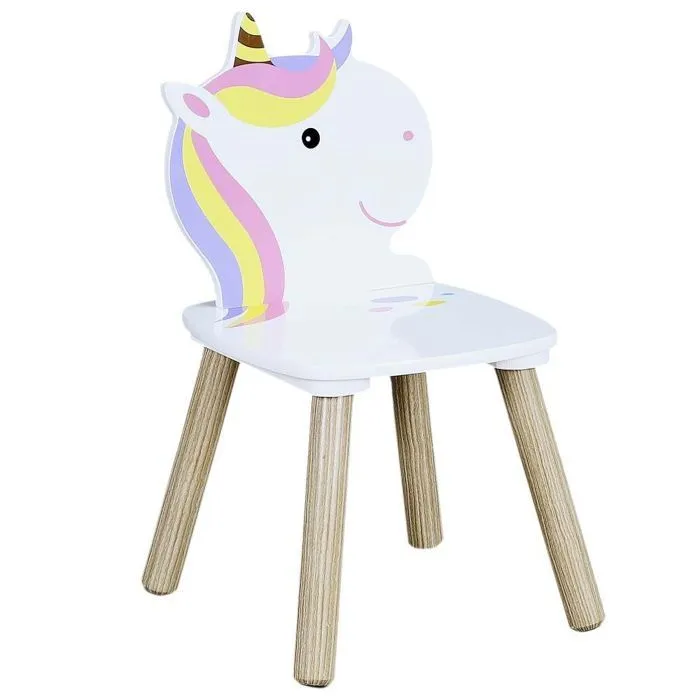 Home Deco Kids HD6764 Table et 2 Chaises Enfant Licorne Lily Blanc beige et multicolore-2