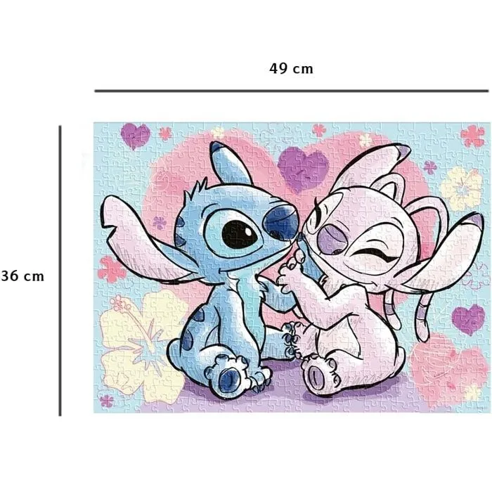 Puzzle 500 pièces - Nathan - Stitch & Angel - Dessins animés et BD-3