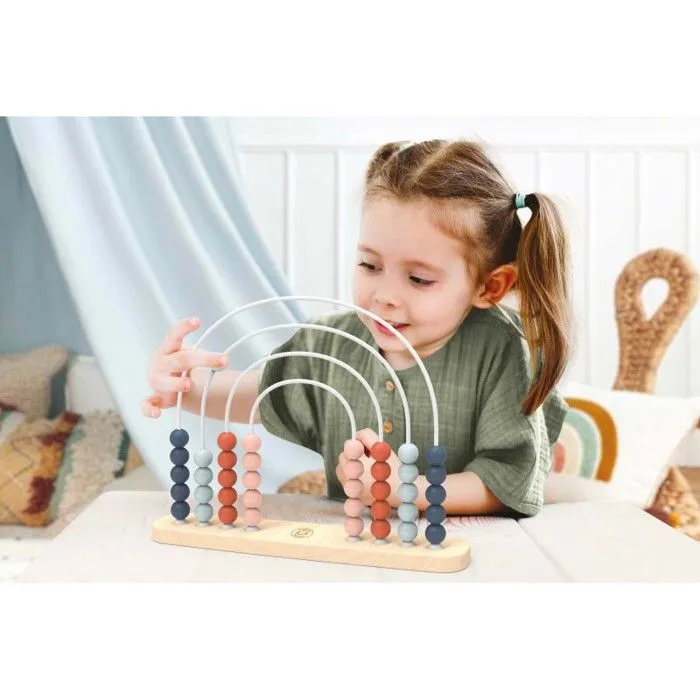 Boulier arc-en-ciel bois FSC - Jeu d'éveil bébé - Speedy Monkey-1
