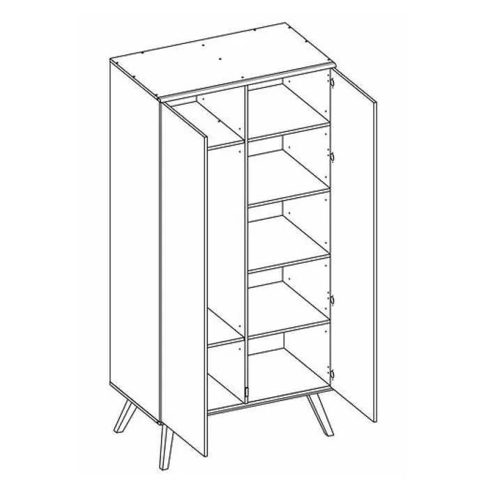Armoire 2-portes - Vox - Nature Baby - Blanc/Bois - Design Élégant-1