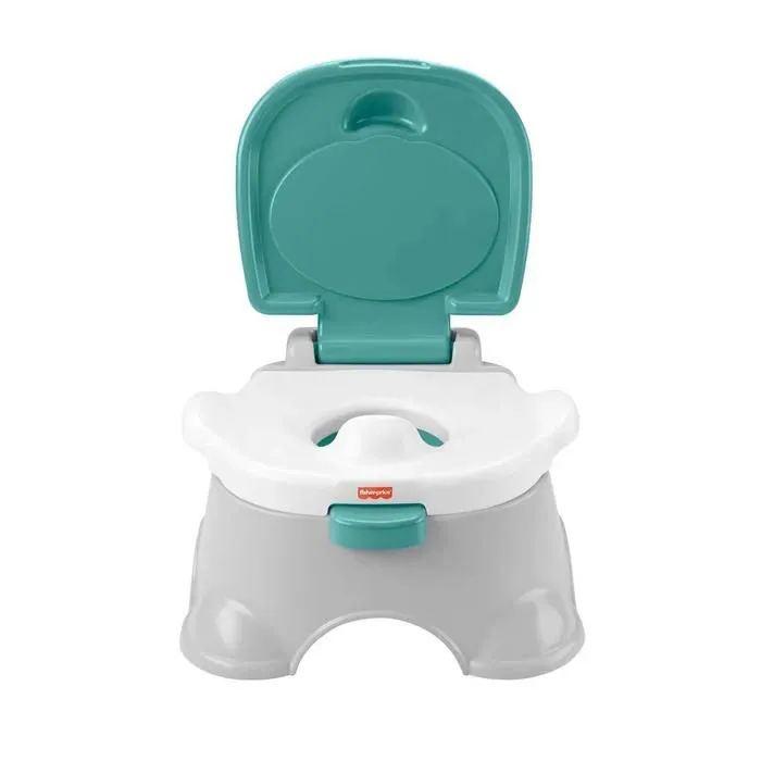 Pot de Toilette 3-en-1 - Fisher-Price - GYP61 - Gris et Vert - Réducteur et Marchepied-0