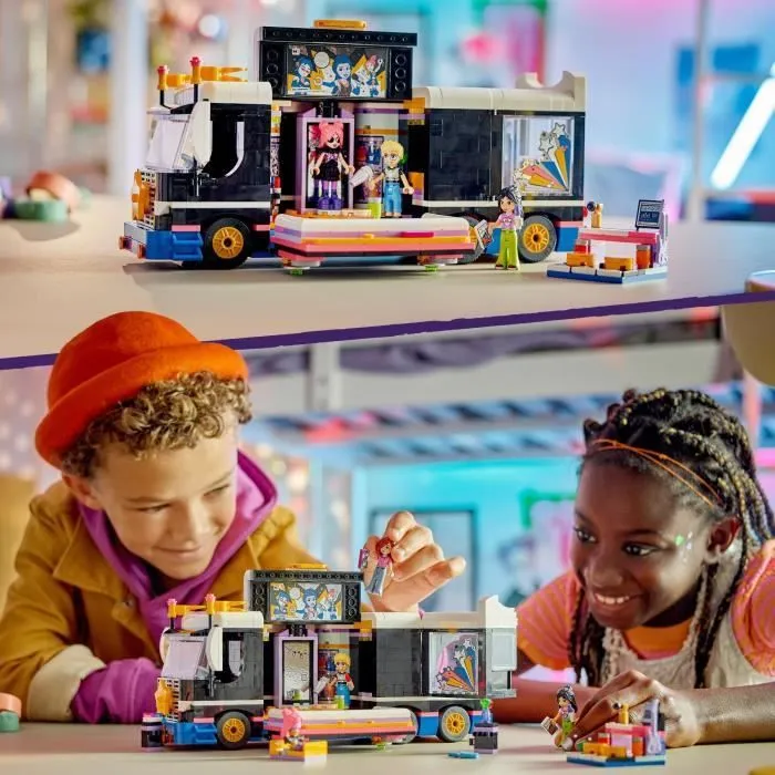 LEGO® 42619 Friends Le Tourbus de la Star de la Pop, Jouet Musical avec 4 Mini-Poupées, Cadeau pour Enfants Dès 8 Ans-4