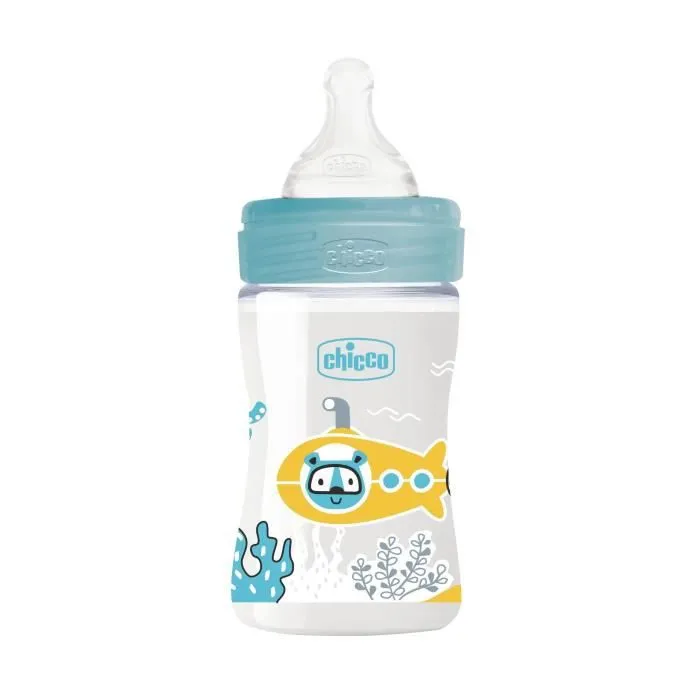 Chicco Biberon Bien-Être Débit Lent +0m Bleu 150ml-2