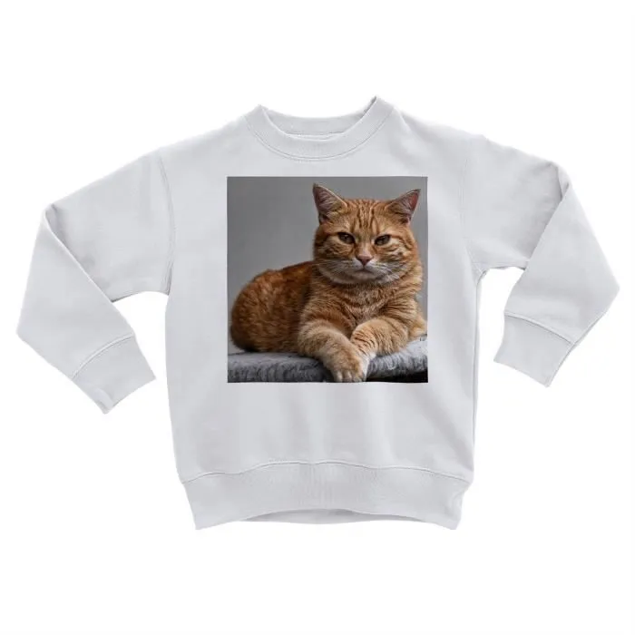 Sweatshirt Enfant Superbe / Chat Roux A Poil Long / Relax / Chill / Mignon-0