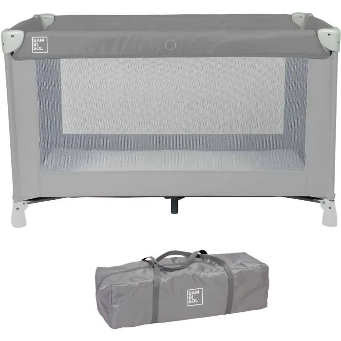 Lit parapluie BAMBISOL 120x60 cm - De la naissance à 3 mois - Matelas et sac de transport inclus-0