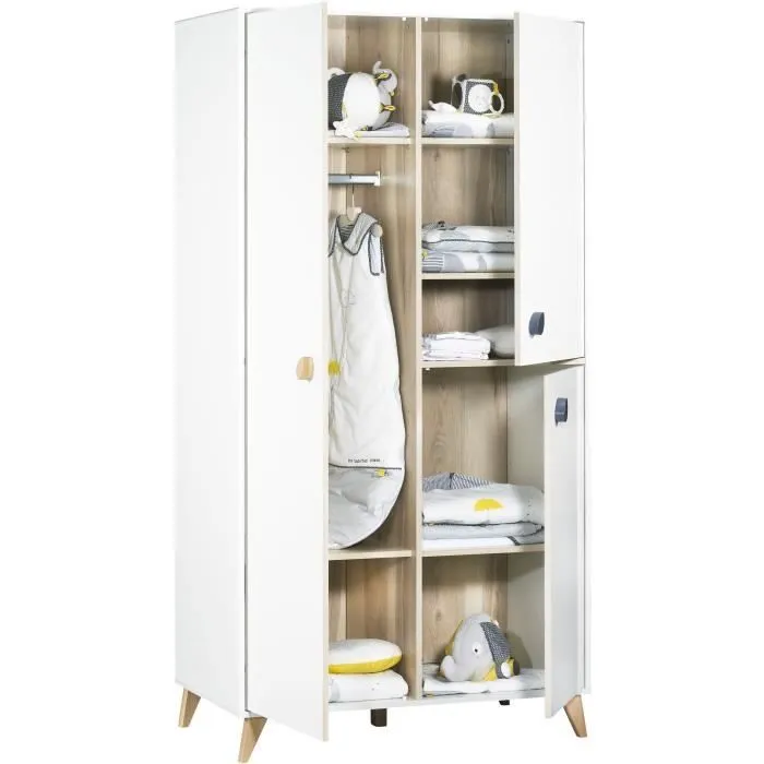 Chambre bébé trio OSLO - Lit 120x60 + Commode à langer + Armoire 3 portes - SAUTHON-3