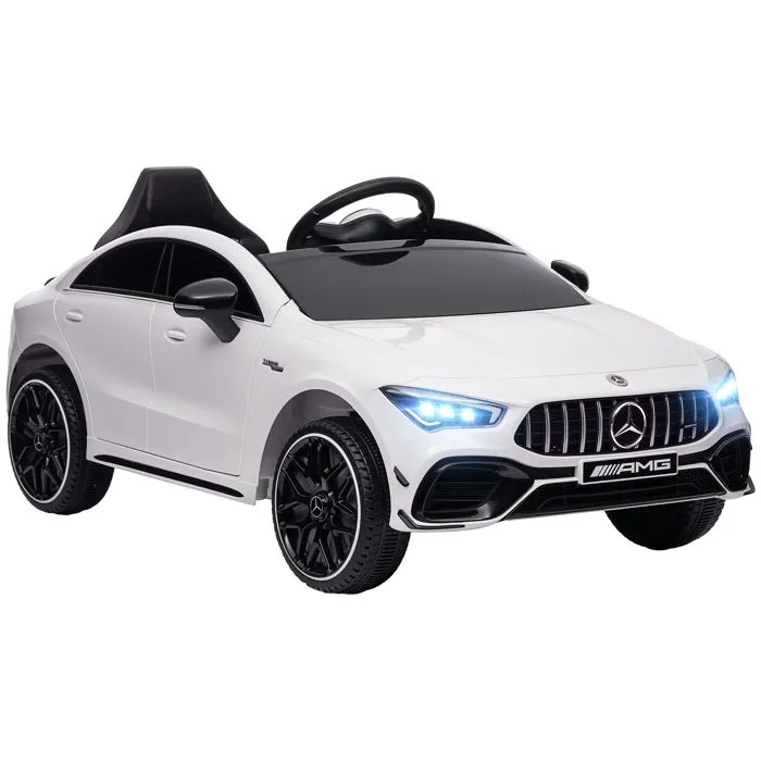 Voiture électrique enfant Mercedes-benz AMG CLA 45 - AIYAPLAY - telecommande - vitesse 3-5 km/h, phare LED et effets sonores - blanc-0