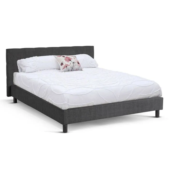 Lit Marquis 160 x 200 by Sampur | Gris foncé | Cadre de Lit : Sommier à Lattes + Tête de Lit Inclus - Design Scandinave et Moderne-4