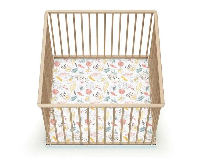 WEBABY - Parc fixe 100x100 Hêtre Brut-1