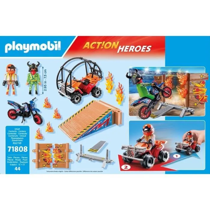 PLAYMOBIL 71808 Duo de cascadeurs avec quad et moto-6