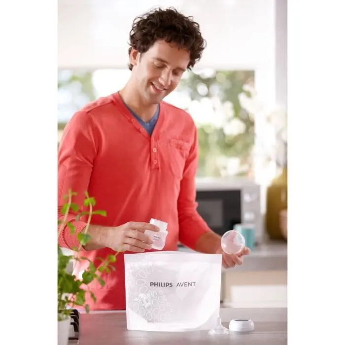 Sacs de Stérilisation pour Micro-Ondes - PHILIPS AVENT - 5 Sacs - Blanc - Bébé - Mixte-3