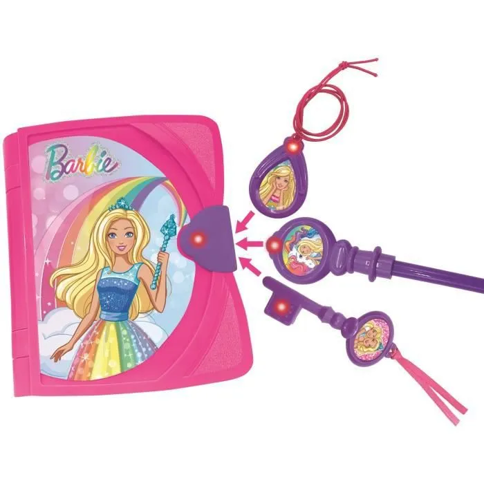 Journal Intime Electronique Barbie - LEXIBOOK - Effets Lumineux et Sonores - Accessoires et Peluche Licorne-1