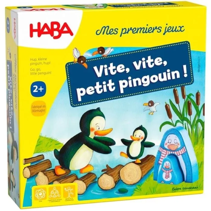 HABA - Mes premiers jeux - Vite, vite, petit pingouin ! - Jeux enfants 2 ans et + - Jeu de Course - Stimule Exercices de Calcul-1