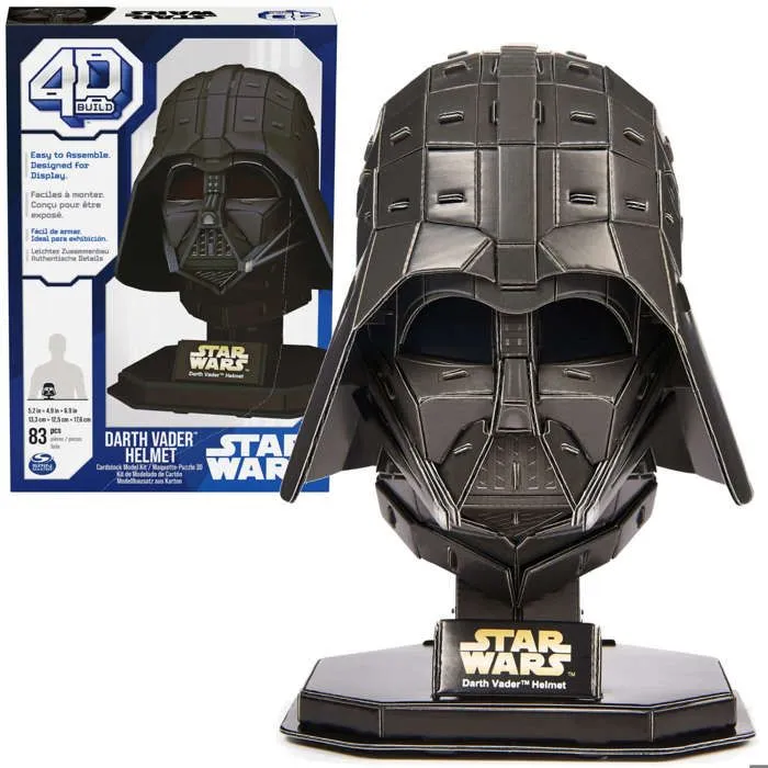Spin Master Puzzle 4D Build Star Wars Star Wars Casque de Dark Vador modèle 3D figurine à assembler-0